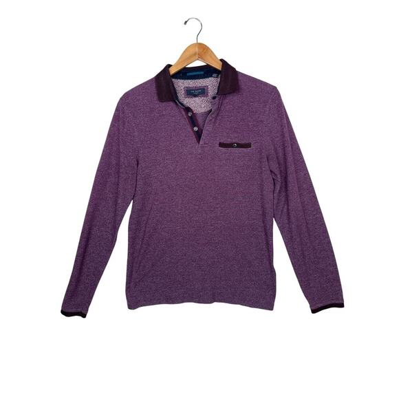 TED BAKER LONDON RAGLAN CREWNECK SWEATER LONG SLEEVE POLO SHIRT size medium - Picture 1 of 10